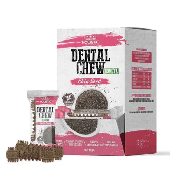 $4.20 ONLY [CLEARANCE]: Absolute Holistic Boost (Chia Seed) Dental Dog Chews - Single Pack
