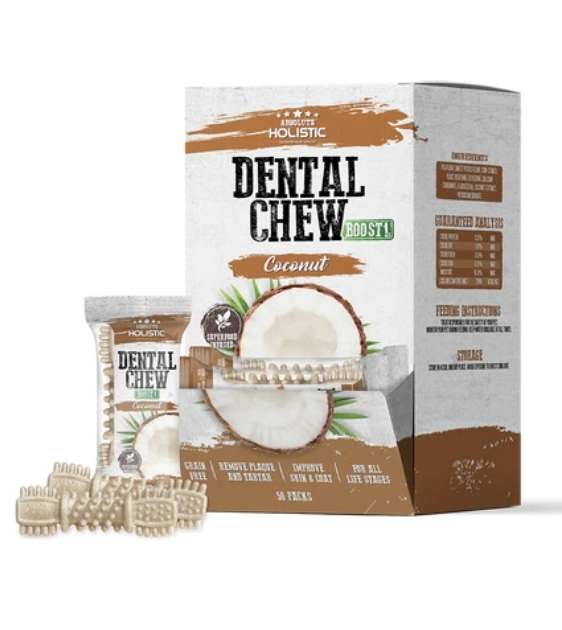 $4.20 ONLY [CLEARANCE]: Absolute Holistic Boost (Coconut) Dental Dog Chews - Single Pack