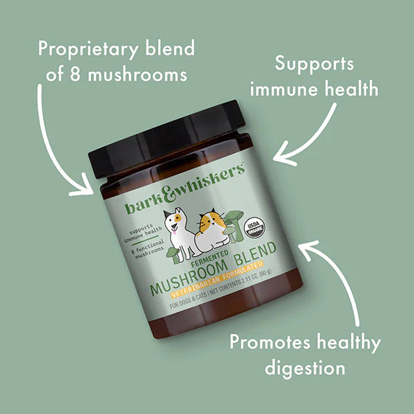 Bark & Whiskers Organic Fermented Mushroom Blend Supplements for Cats and Dogs
