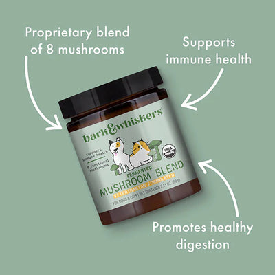 Bark & Whiskers Organic Fermented Mushroom Blend Supplements for Cats and Dogs