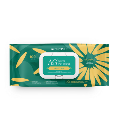 Nurture Pro AG+ Silver Pet Wet Wipes For Cats & Dogs (Green Tea)