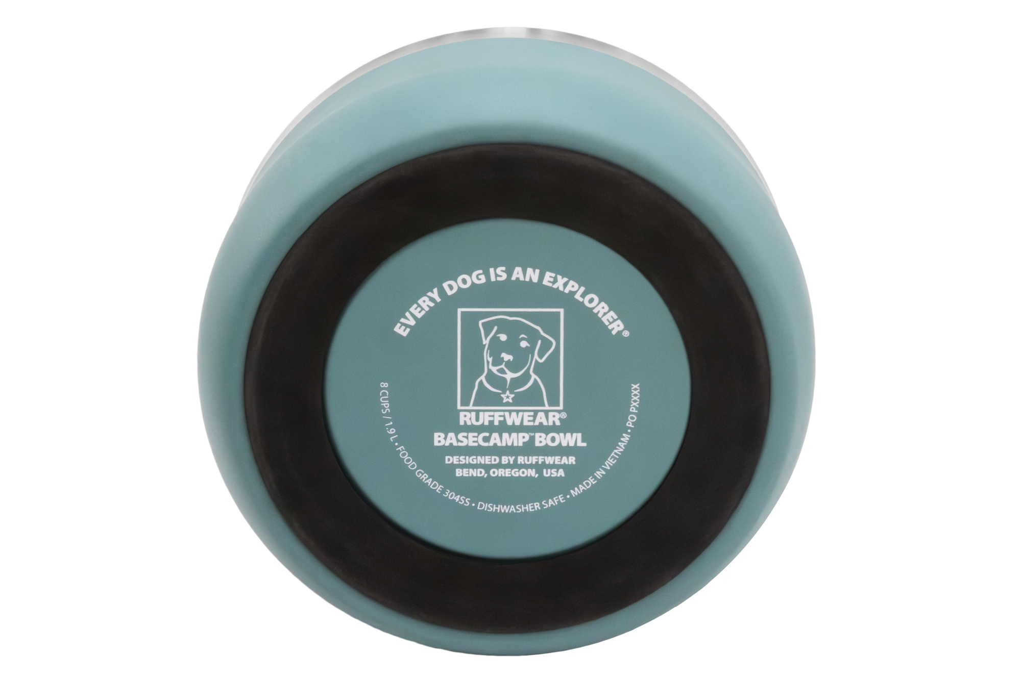 Ruffwear Basecamp⢠Sound-Dampening Hard-Sided Dog Bowl (River Rock Green)