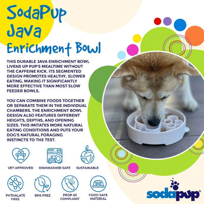 SodaPup Enrichment Slow Feeder Bowl For Dogs (Round / Mocha Speckle)