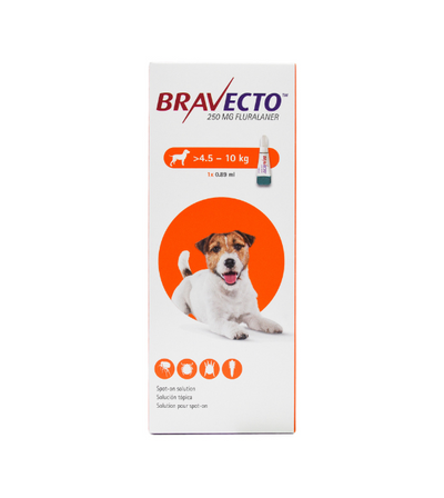 Bravecto Flea & Tick Spot On Small Size Dog (250mg) 4.5kg to 10kg