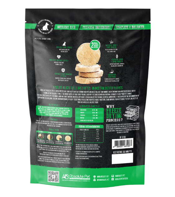 Absolute Holistic Freeze Dried Patties Dog Food (Lamb & Tuna)