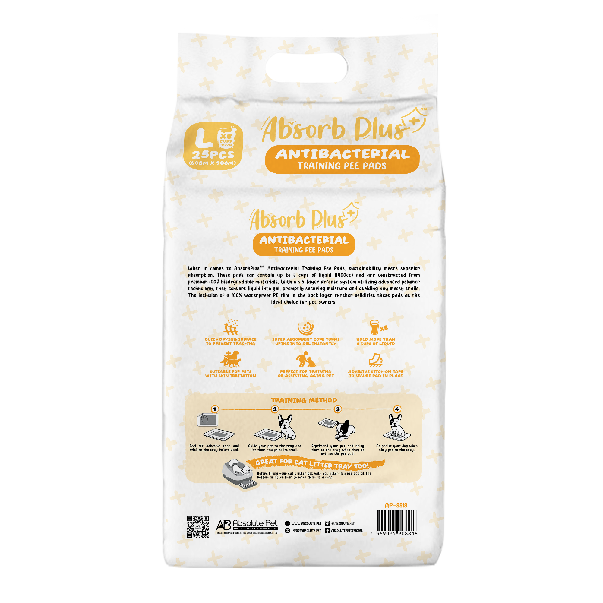 Absorb Plus Antibacterial Dog Training Pee Pad