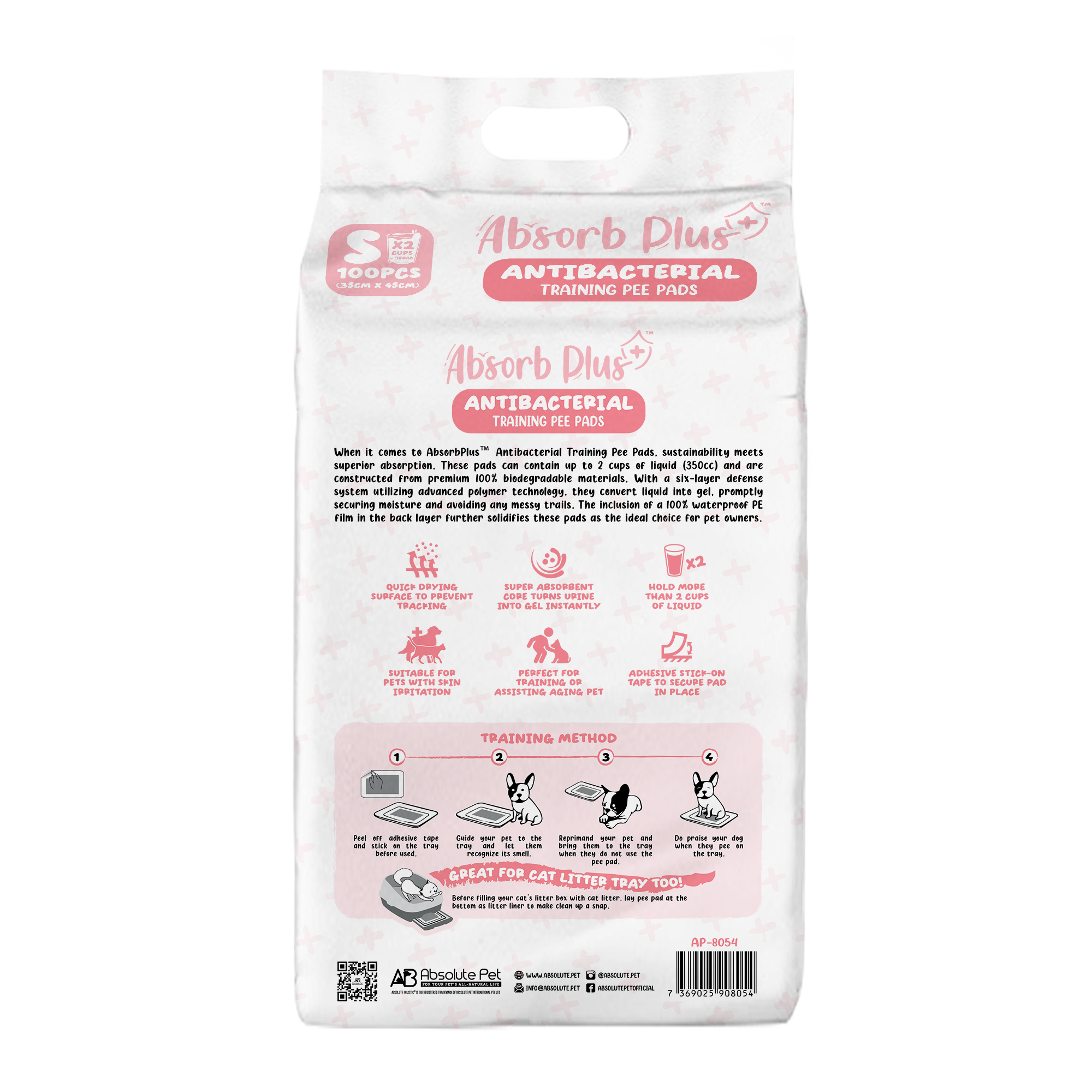 Absorb Plus Antibacterial Dog Training Pee Pad