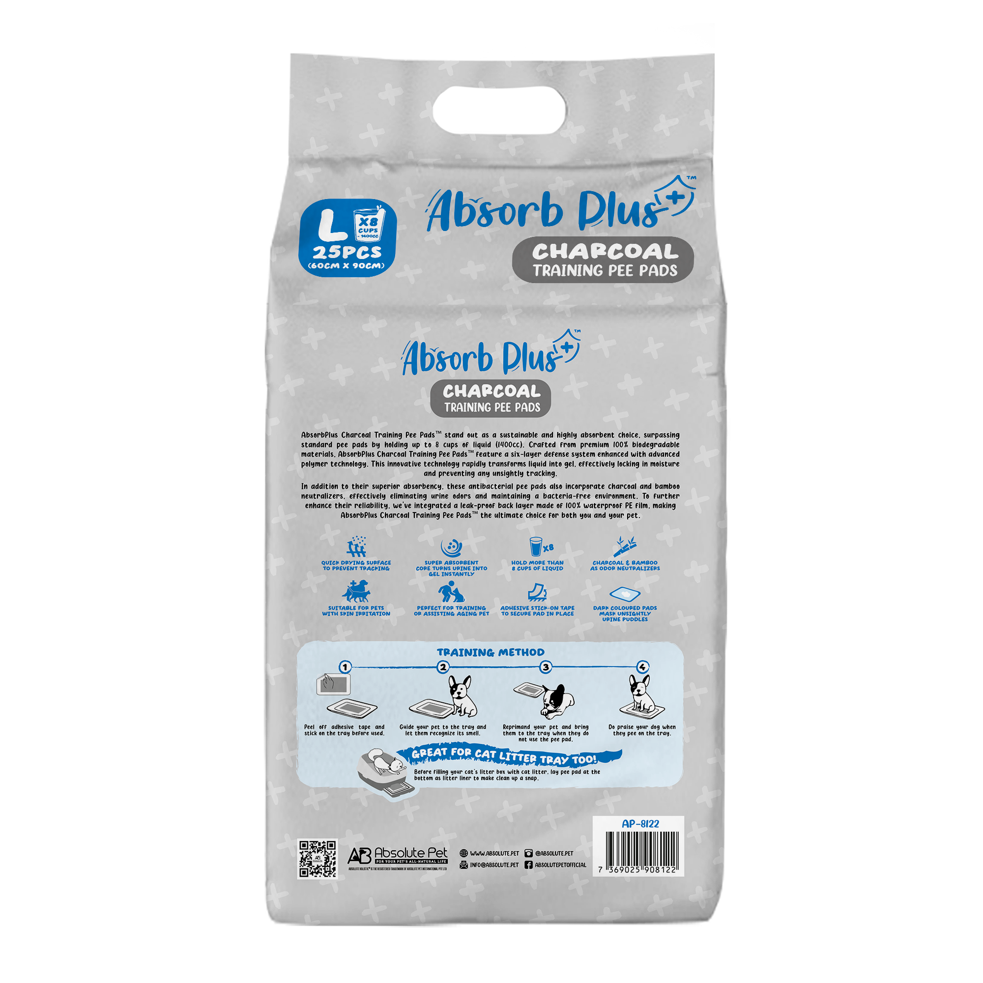 Absorb Plus Odor Elimination Charcoal Dog Training Pee Pad