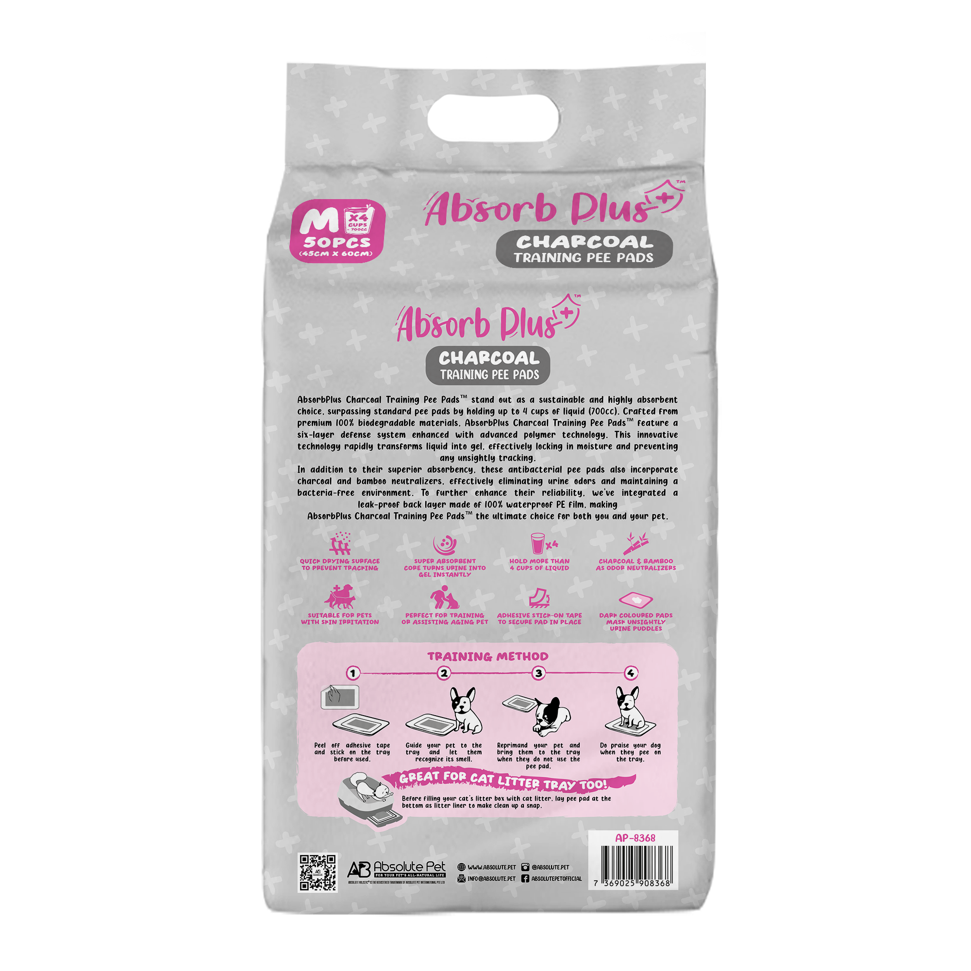 Absorb Plus Odor Elimination Charcoal Dog Training Pee Pad