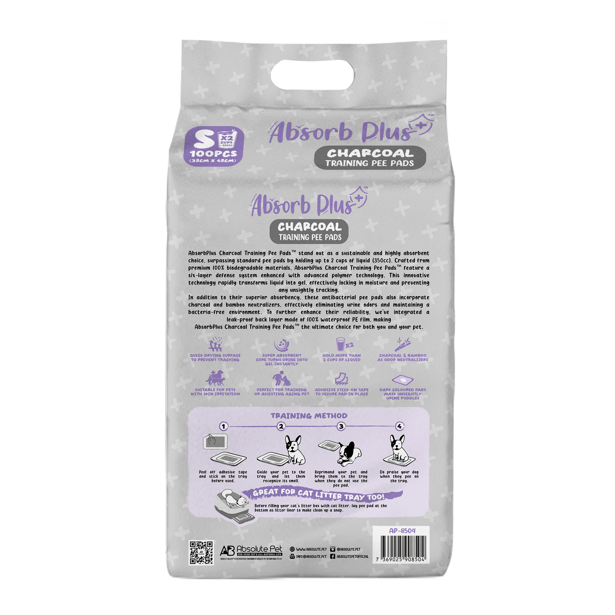 Absorb Plus Odor Elimination Charcoal Dog Training Pee Pad