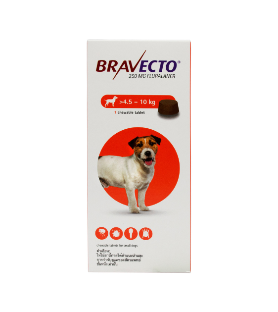 Bravecto Flea & Tick Chewable Tablet Small Size Dog (250mg) 4.5kg to 10kg