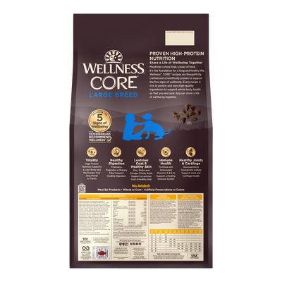 Wellness CORE Large Breed Grain Free Puppy Dry Dog Food (Deboned Chicken, Chicken Meal & Turkey Meal Recipe)