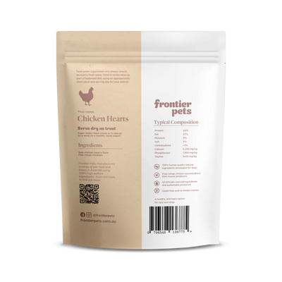 Frontier Pets Freeze Dried Raw Dog Treats (Chicken Hearts)