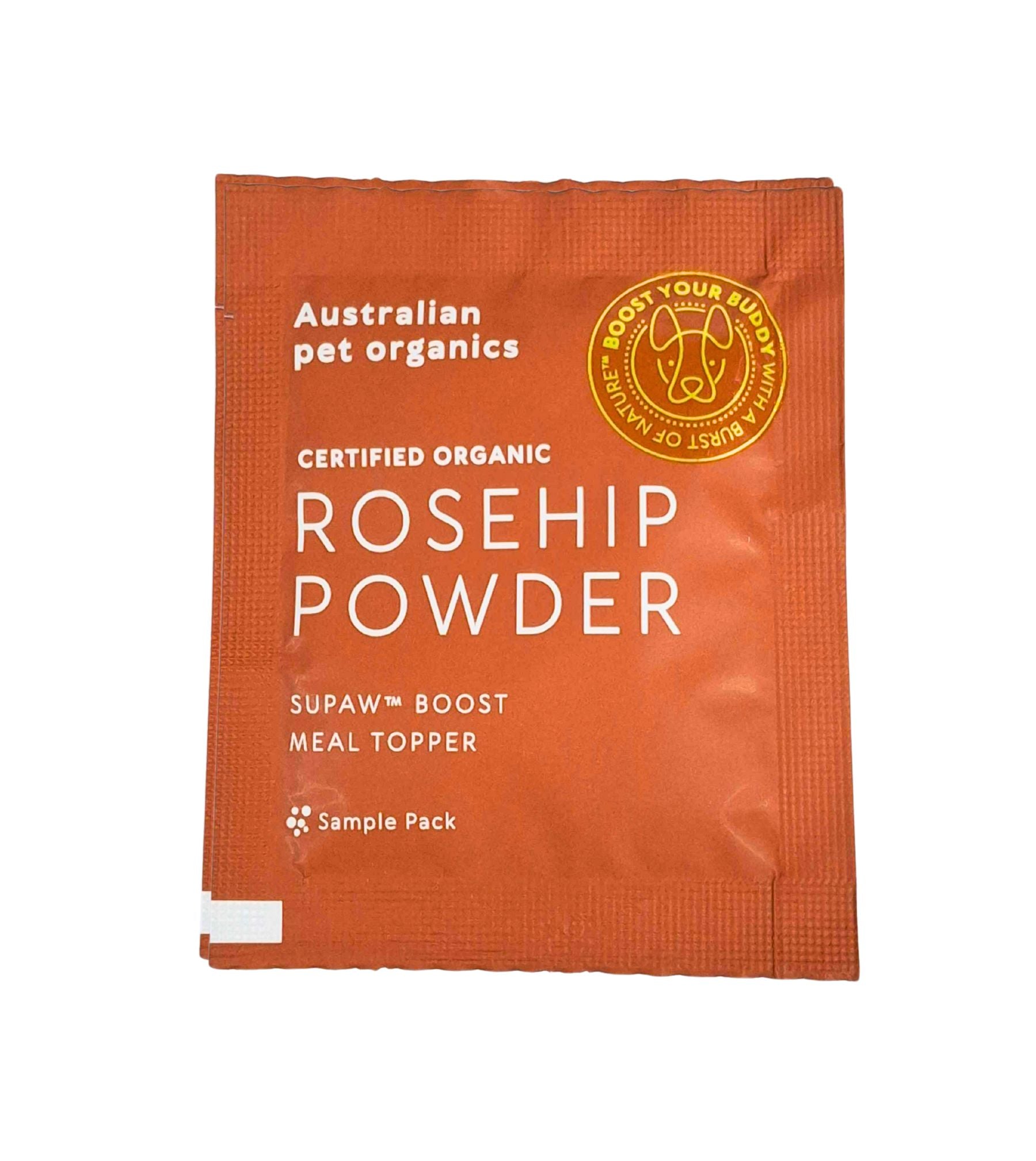 GIFT WITH PURCHASE >$120: Australian pet organics (Rose Hip Powder) Certified Organic Meal Topper for Dogs (1 x Trial Pack)