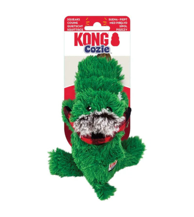 Kong Holiday Cozie Alligator With Winter Hat Plush Dog Toy