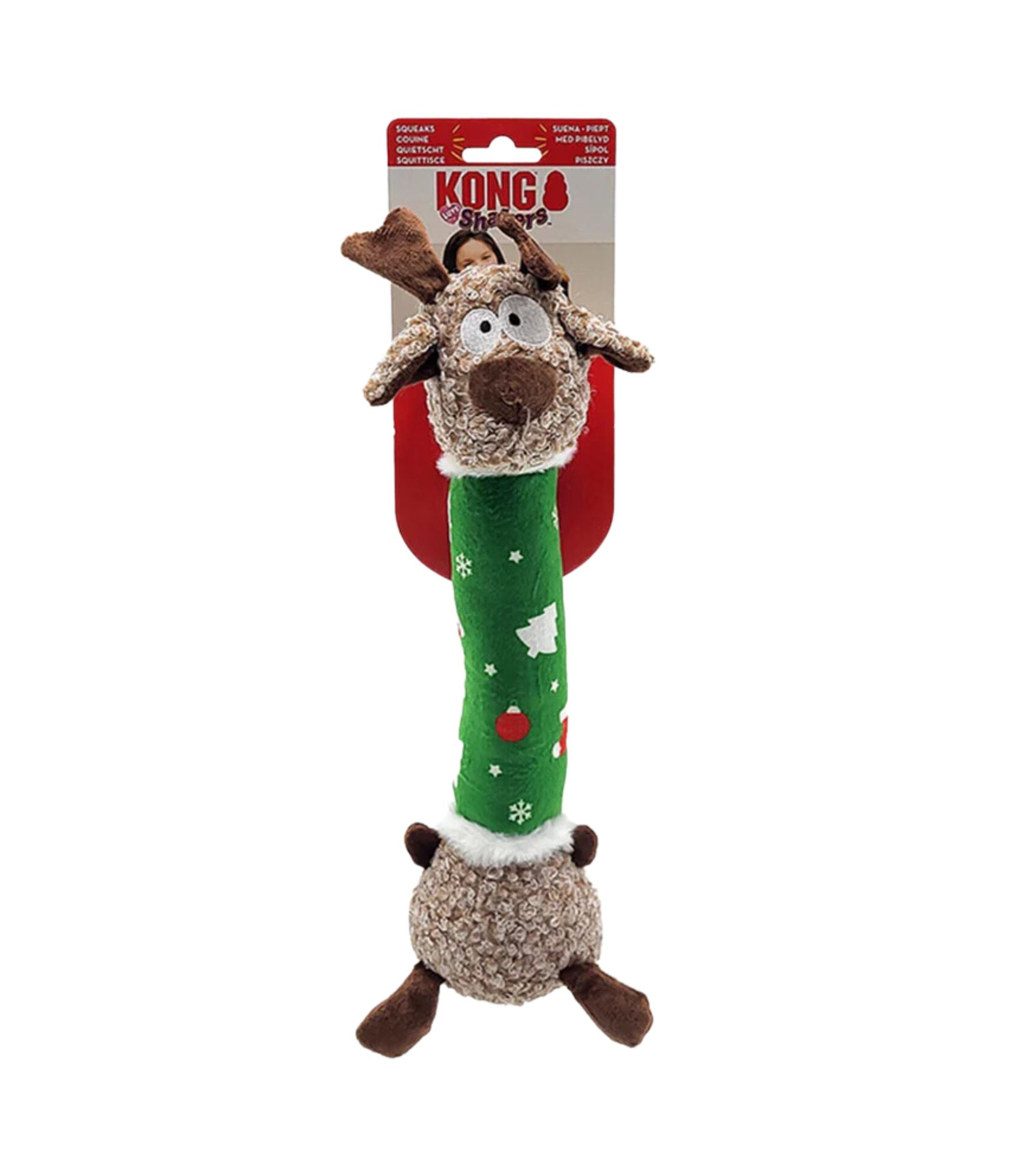 Kong Holiday Shakers Luvs Reindeer Plush Dog Toy