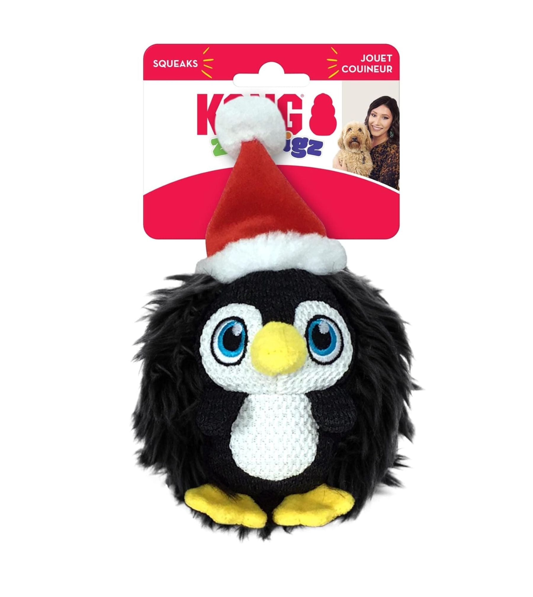 Kong Holiday Zigwigz Penguin Squeak Dog Toy