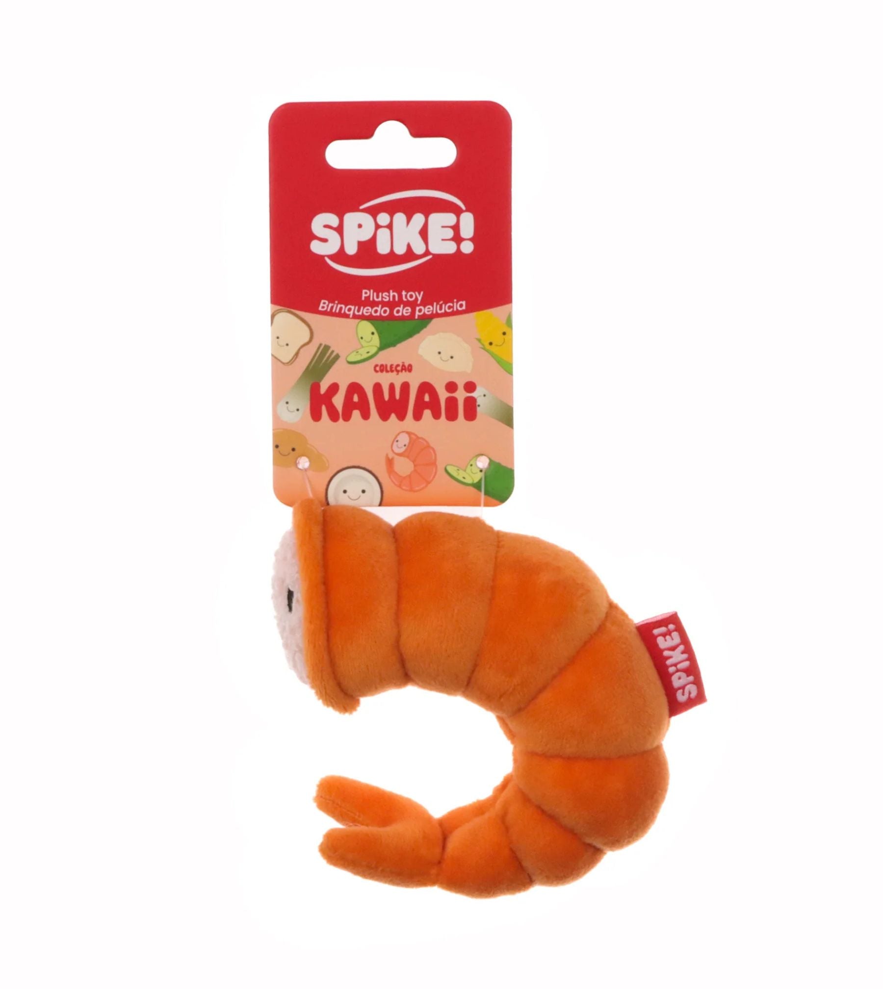 Spike! Kawaii Shrimp Plush Dog Toy
