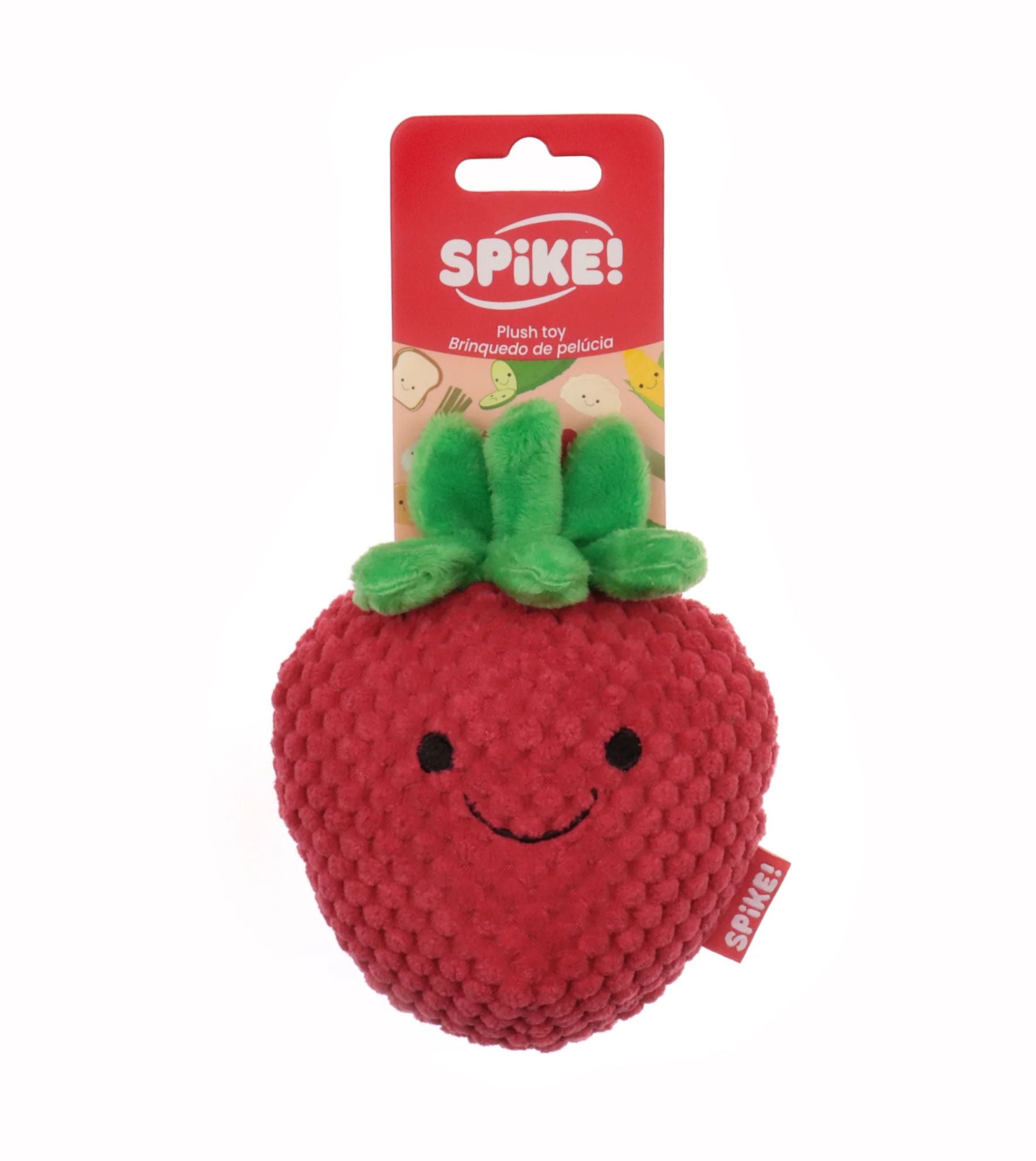 Spike! Kawaii Strawberry Plush Dog Toy