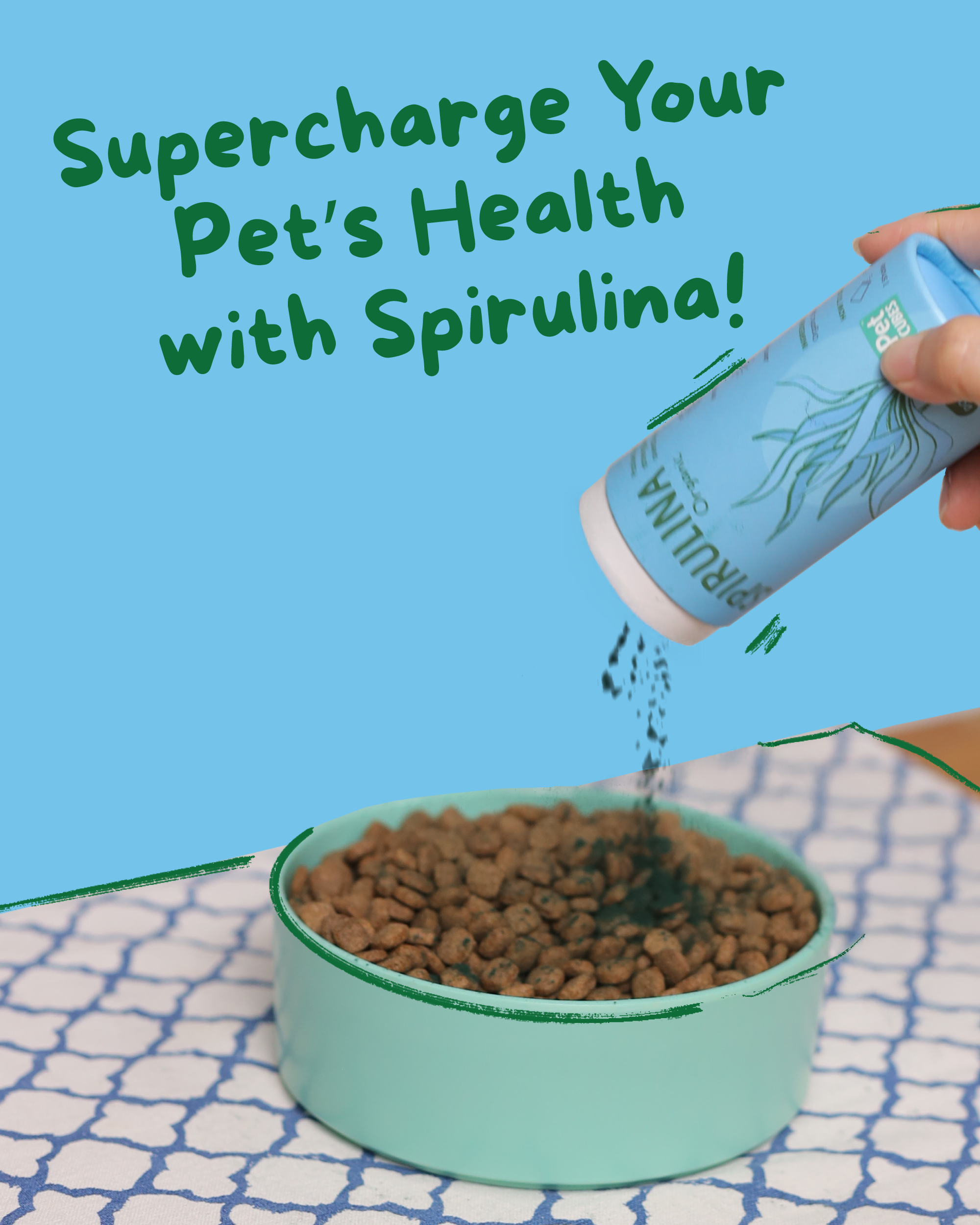 PetCubes Spirulina Organic Supplement for Dogs & Cats