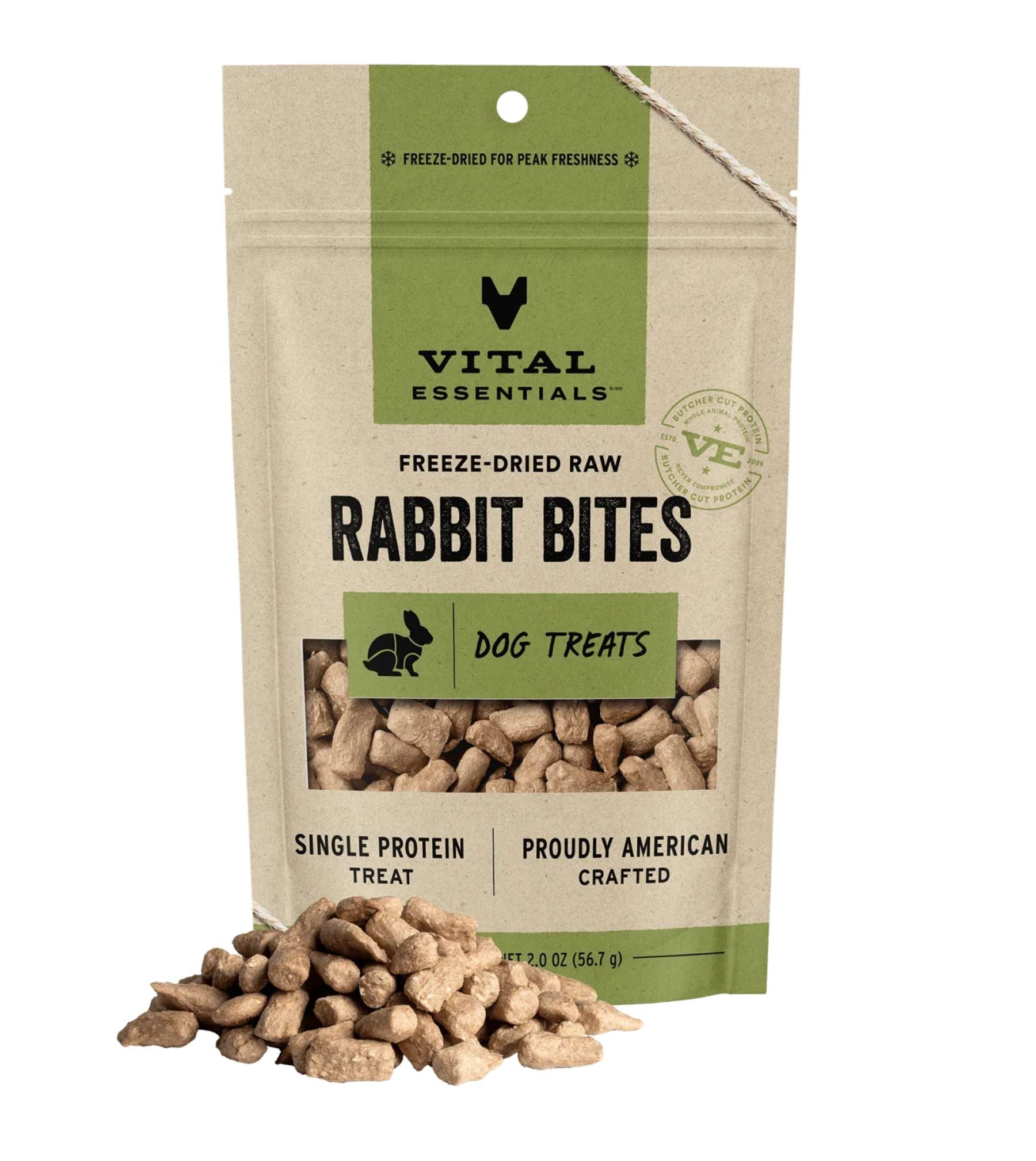 Vital Essentials Freeze Dried Raw Dog Treats (Rabbit Bites)