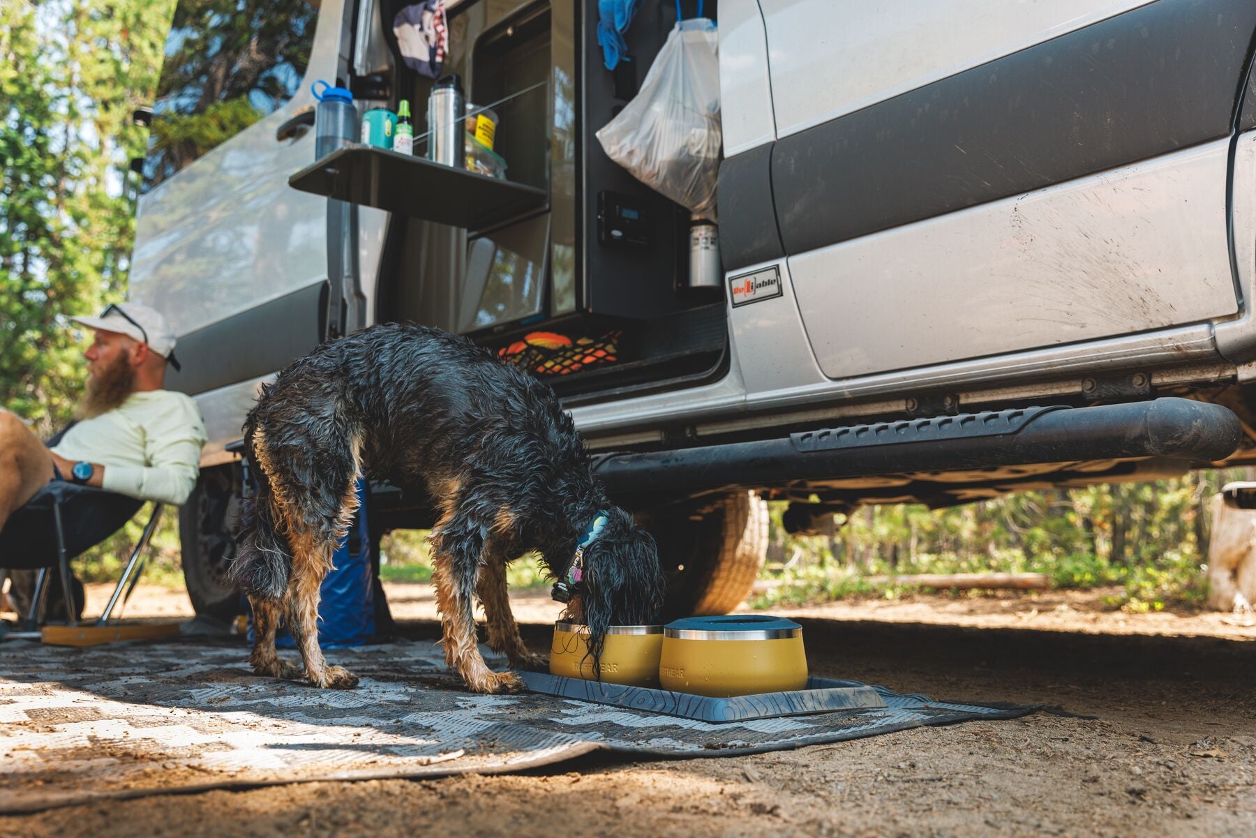 Ruffwear Basecamp⢠Sound-Dampening Hard-Sided Dog Bowl (River Rock Green)