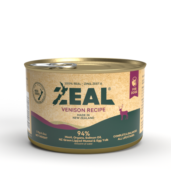 Zeal Natural Grain Free Canned Wet Dog Food (Venison Recipe)