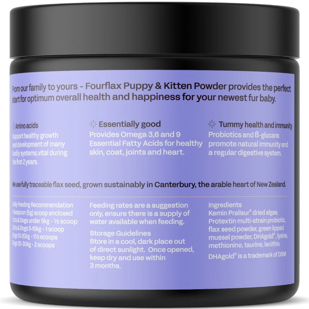 Fourflax Nutritiional Powder Supplement for Cats & Dogs (Puppy & Kitten)
