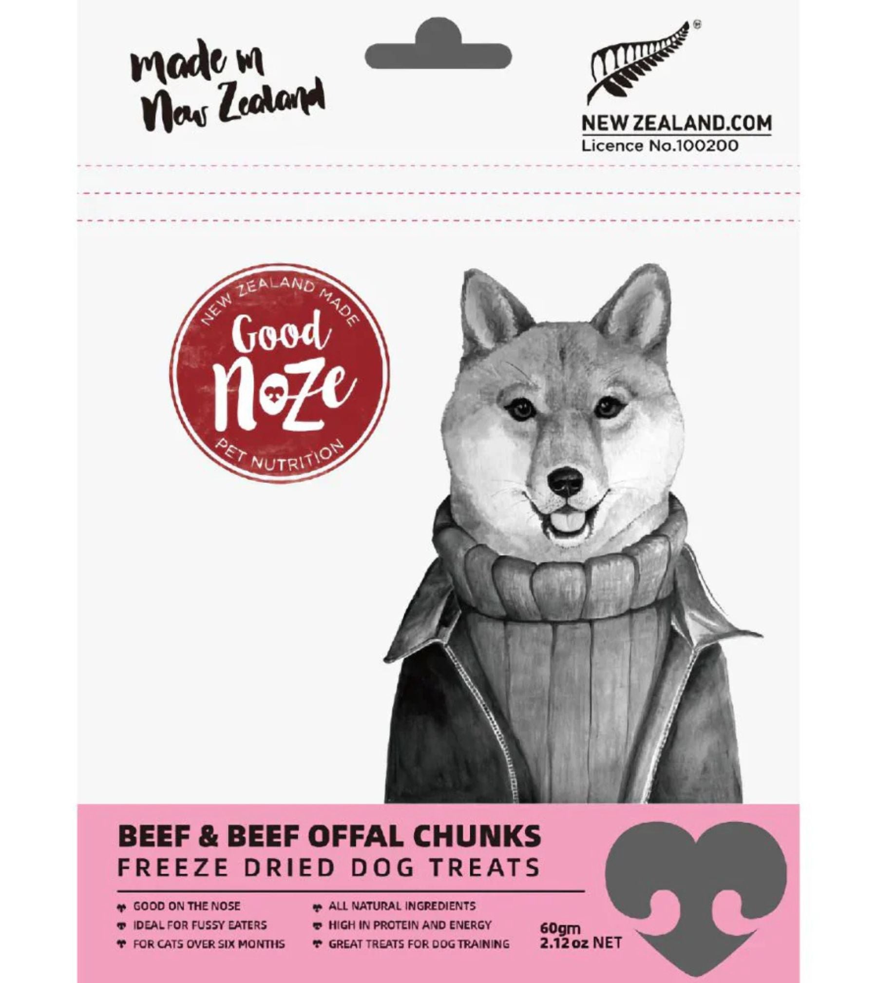 Good Noze Freeze Dried Dog Treats (Beef & Beef Offal Chunks)