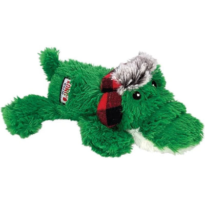 Kong Holiday Cozie Alligator With Winter Hat Plush Dog Toy