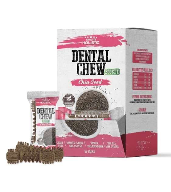 $1 ONLY: Absolute Holistic Boost (Chia Seed) Dental Dog Chews - Single Pack - Good Dog Peopleā¢