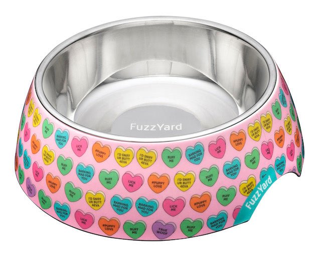 15% OFF: FuzzYard Candy Hearts Easy Dog Feeding Bowl - Good Dog Peopleā¢