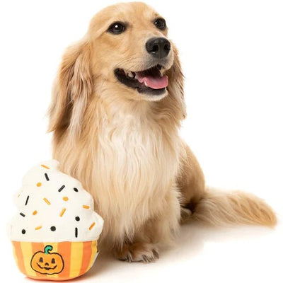 15% OFF: FuzzYard Halloween Happy Pumpkin Cupcake Plush Dog Toy - Good Dog People™