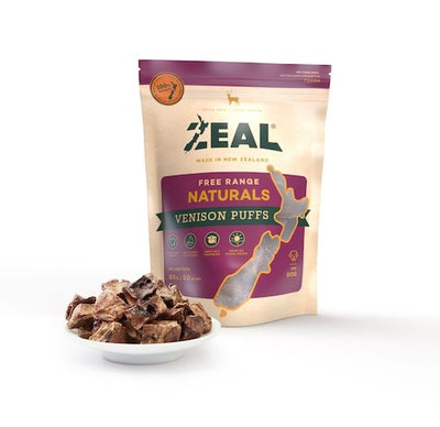 $15.25 ONLY: Zeal Free Range Air Dried Venison Puffs Cat and Dog Treats - Good Dog Peopleā¢