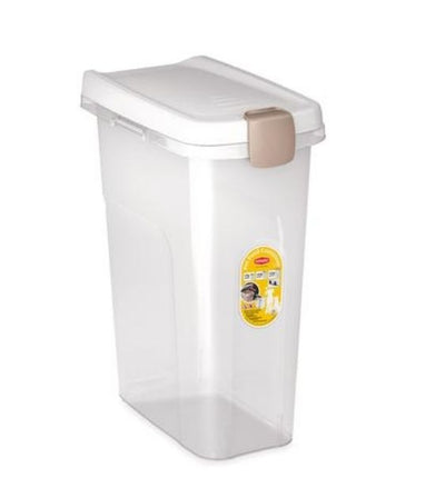 Stefanplast Premium Cat & Dog Food Container (Bianco Trasparente)