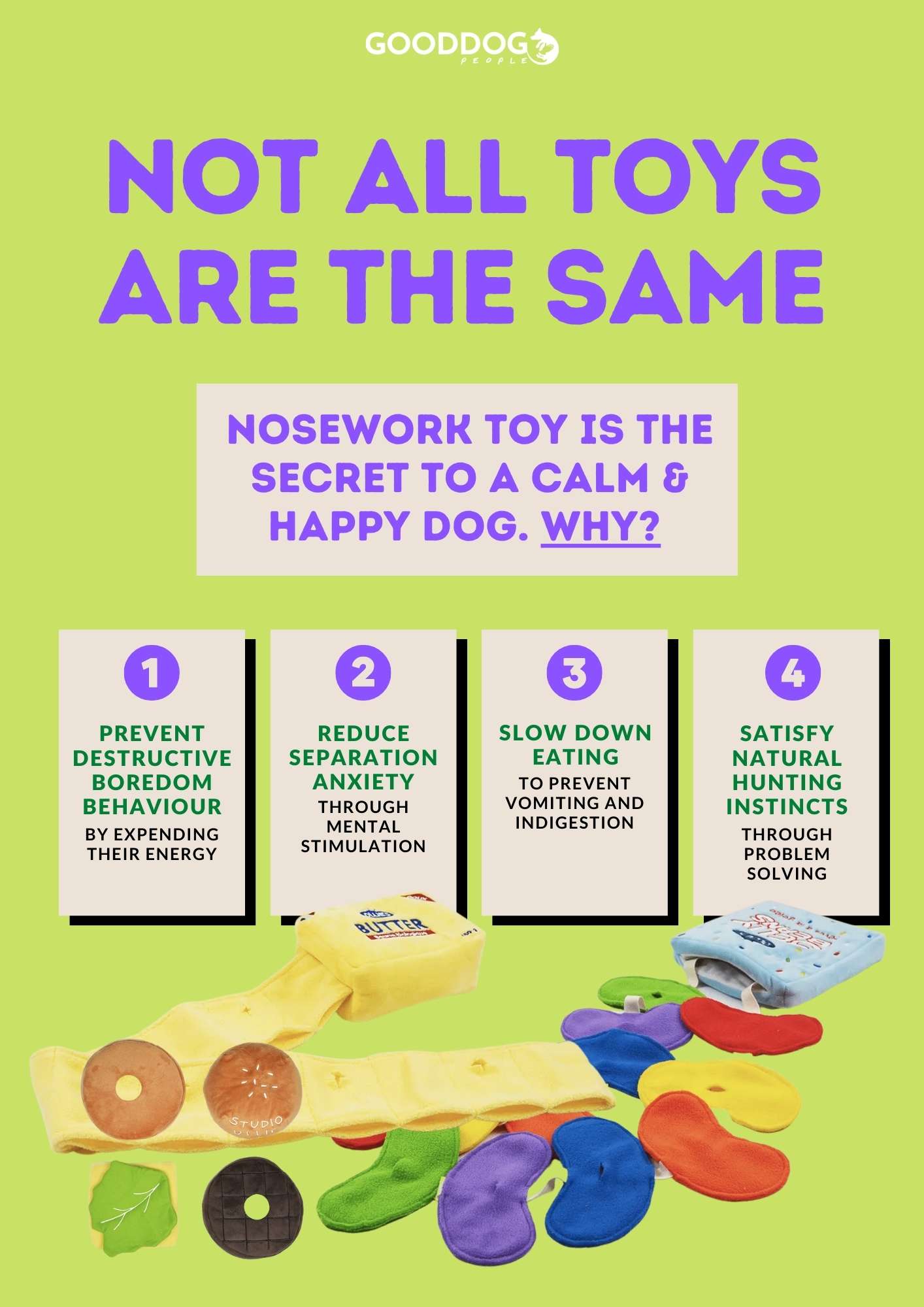 20% OFF: Studio Ollie Nosework Dog Toy (Sandwich) - Multiple Pockets - Good Dog People™