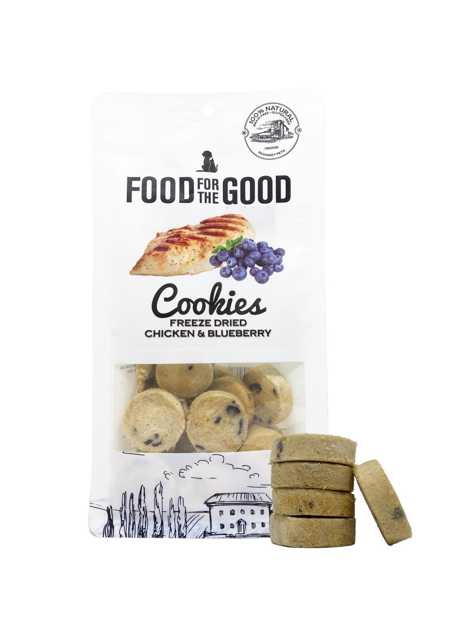 25% OFF: Food For The Good Freeze Dried Chicken & Blueberry Cookies Cat & Dog Treats - Good Dog Peopleā¢