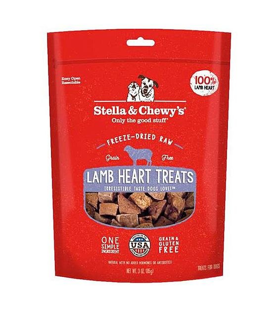 Stella & Chewy’s Freeze Dried Single Ingredient Lamb Heart Dog Treats