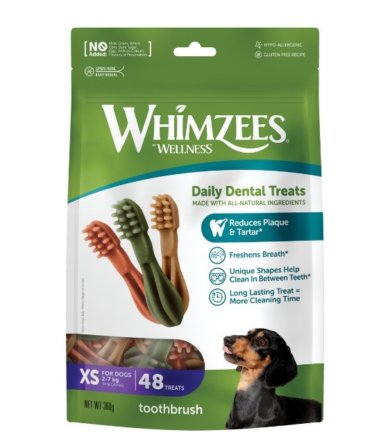 Whimzees Natural Daily Dental Dog Chews (Toothbrush)