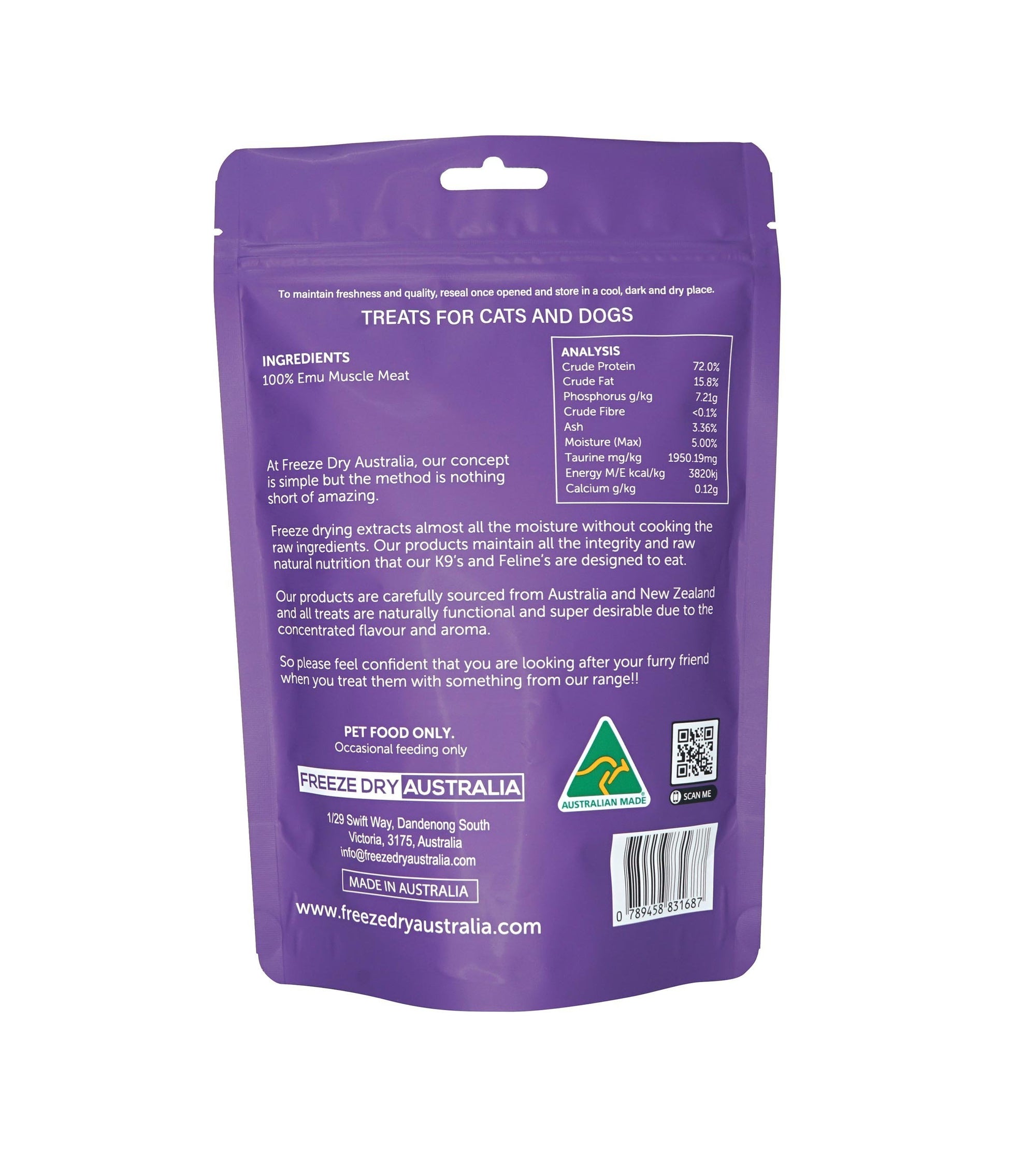 Freeze Dry Australia Emu Cookie Freeze Dried Cat & Dog Treats