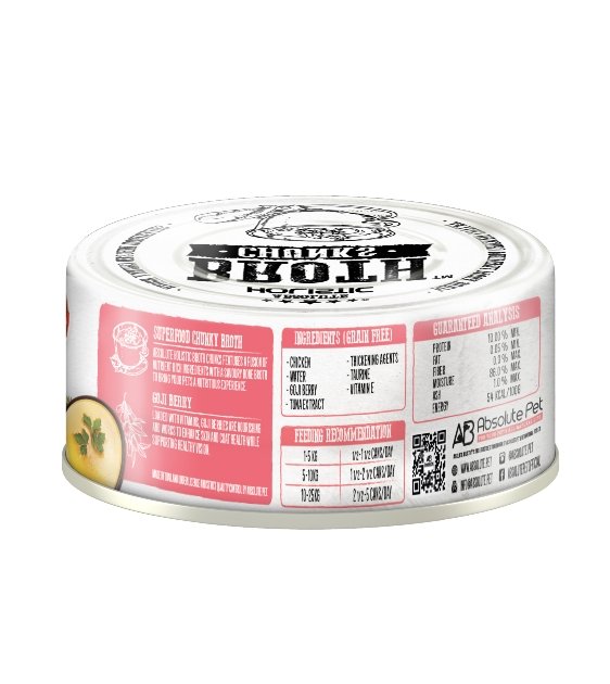 40% OFF: Absolute Holistic Broth Chunks (Chicken Cutlets & Goji Berry) Wet Cat & Dog Food - Good Dog Peopleā¢