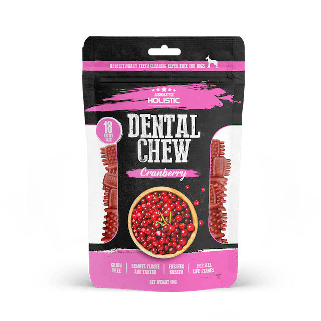 Absolute Holistic (Cranberry) Value Pack Dental Dog Chews - Front