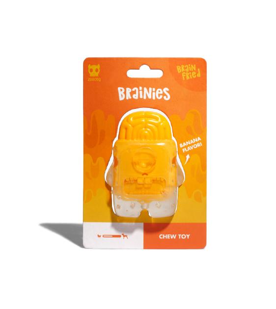 Zee.Dog Brainies Brain Fried (Banana Flavour) Dog Chew Toy
