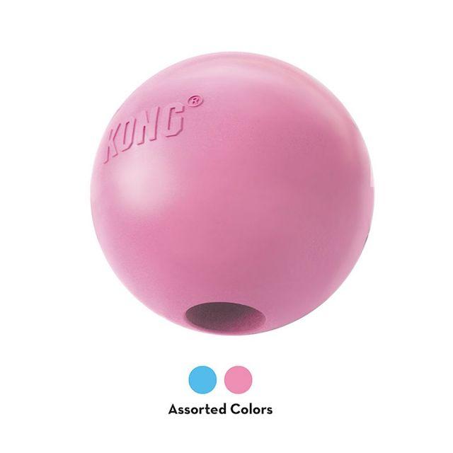 KONG Puppy Ball with hole Dog Toy (Assorted Colours) - pink