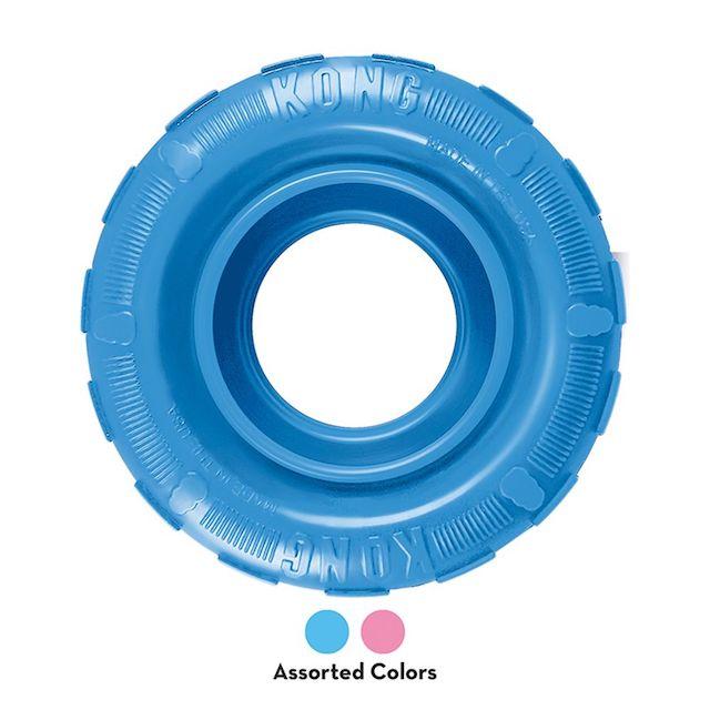 KONG Puppy Tires Dog Toy (Assorted Colours) - blue