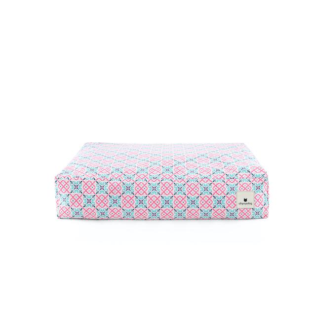 Ohpopdog Peranakan Inspired Bibik Pink 14 Microbeads Dog Bed - Dog 01