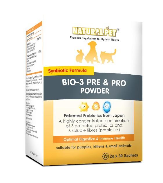 NATURAL PETĀ® Bio3 Pre & Pro Powder for Cats & Dogs