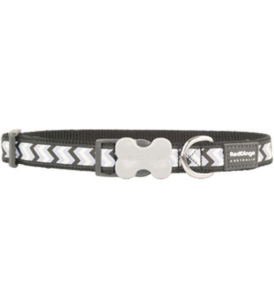 Red Dingo Ziggy Reflective Dog Collar (Black)