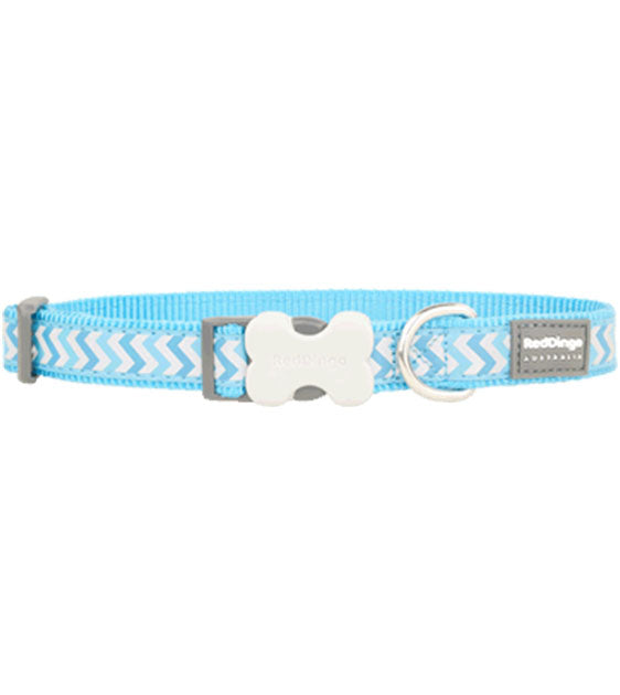 Red Dingo Ziggy Reflective Dog Collar (Turquoise)