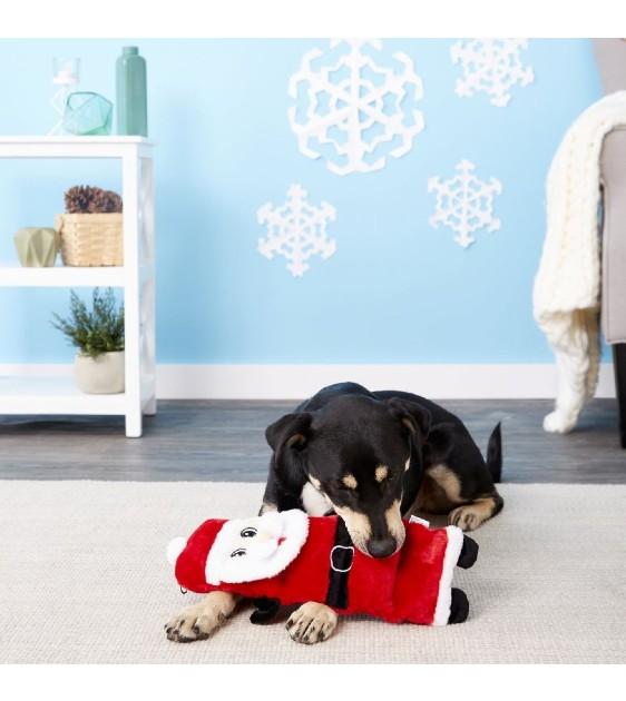 Outward Hound Holiday Invincibles Santa Squeaker Mat Dog Toy